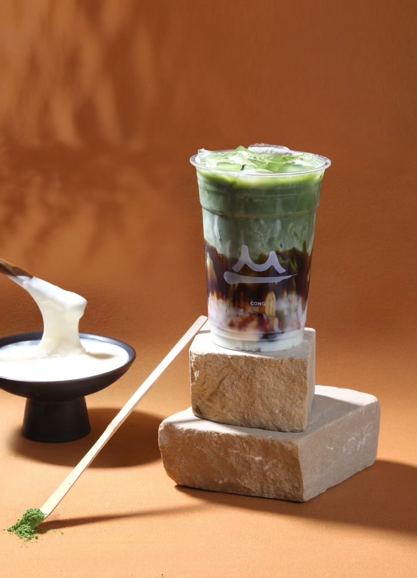 琥珀晕·抹茶黑糖米麻薯