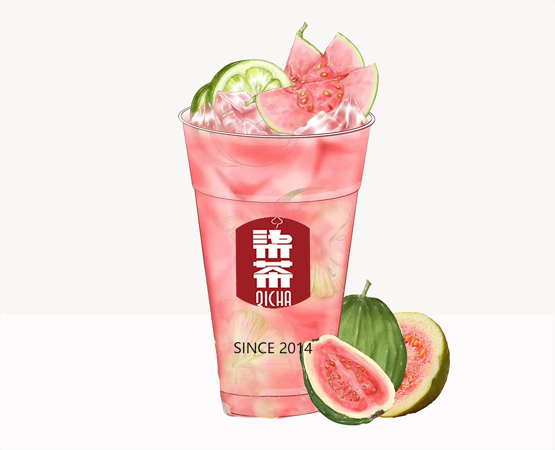 一桶芭乐柠檬茶