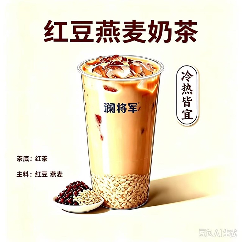 红豆燕麦奶茶