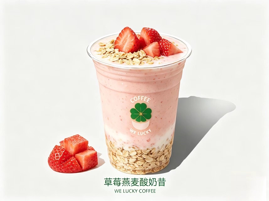 草莓燕麦酸奶昔