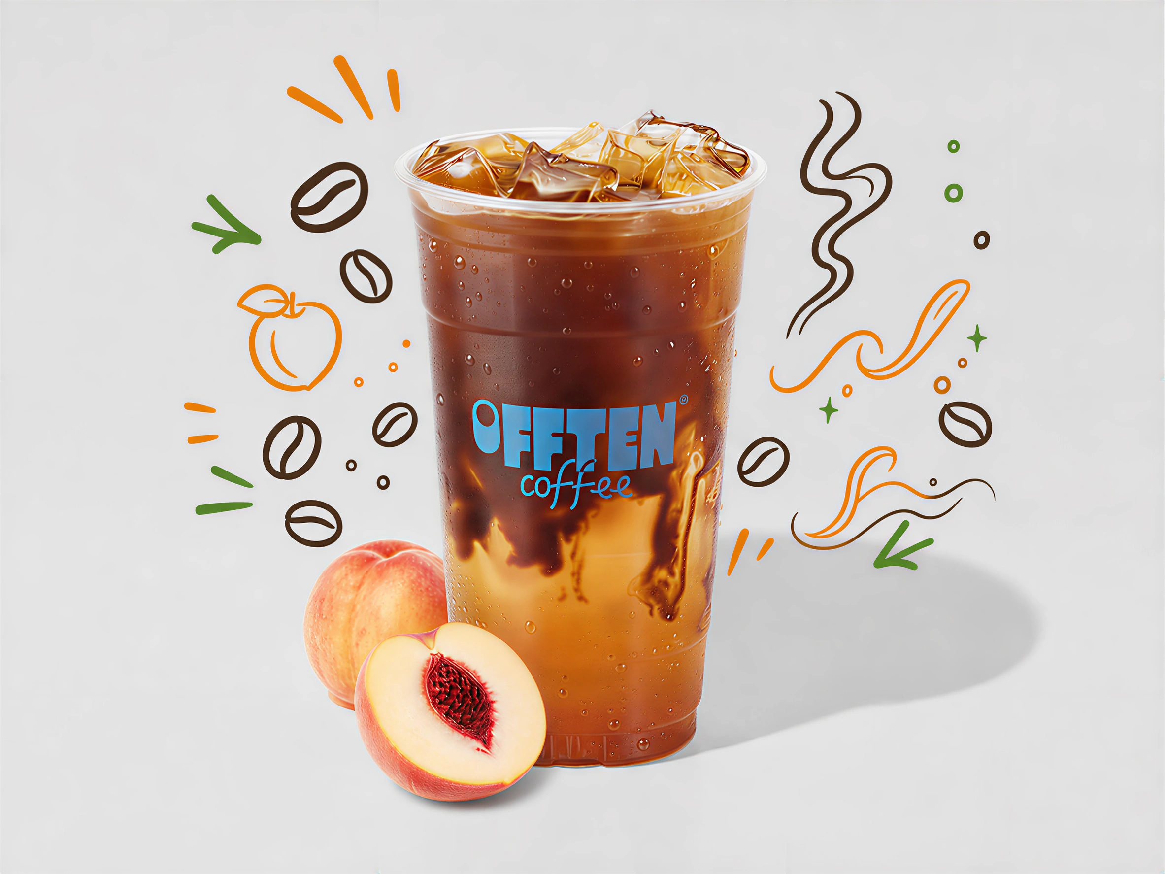 賊大杯桃子冰茶美式