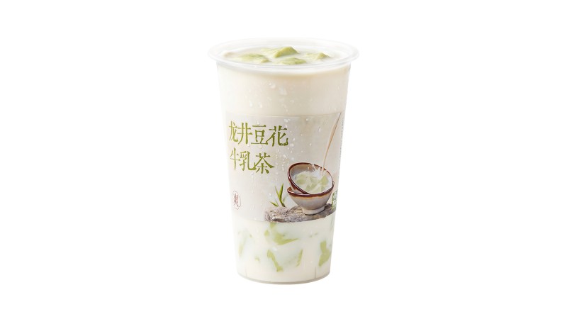 龍井豆花牛乳茶