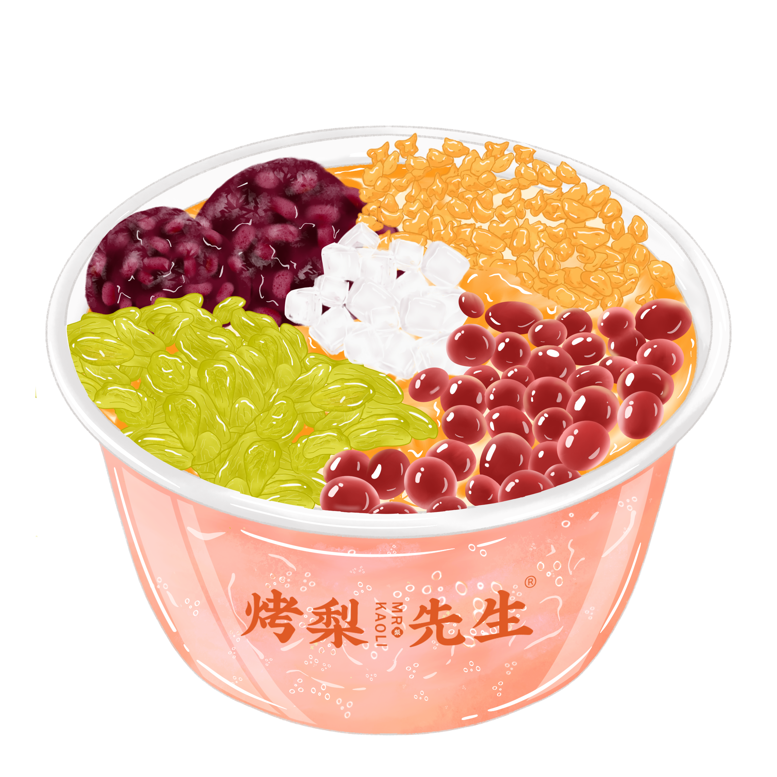 血糯米红豆冰粉