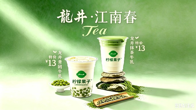 龙井抹茶牛乳