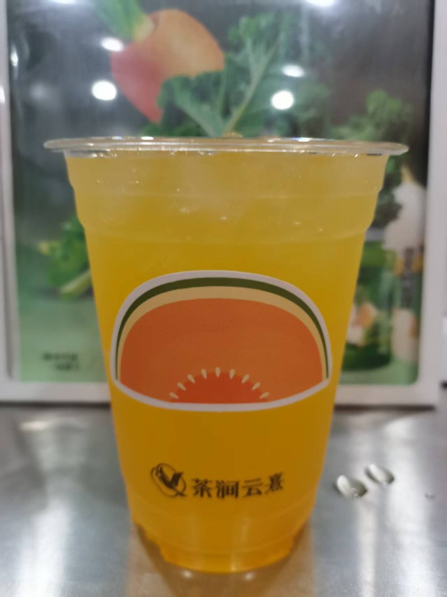 茶涧云甜橙冰块水