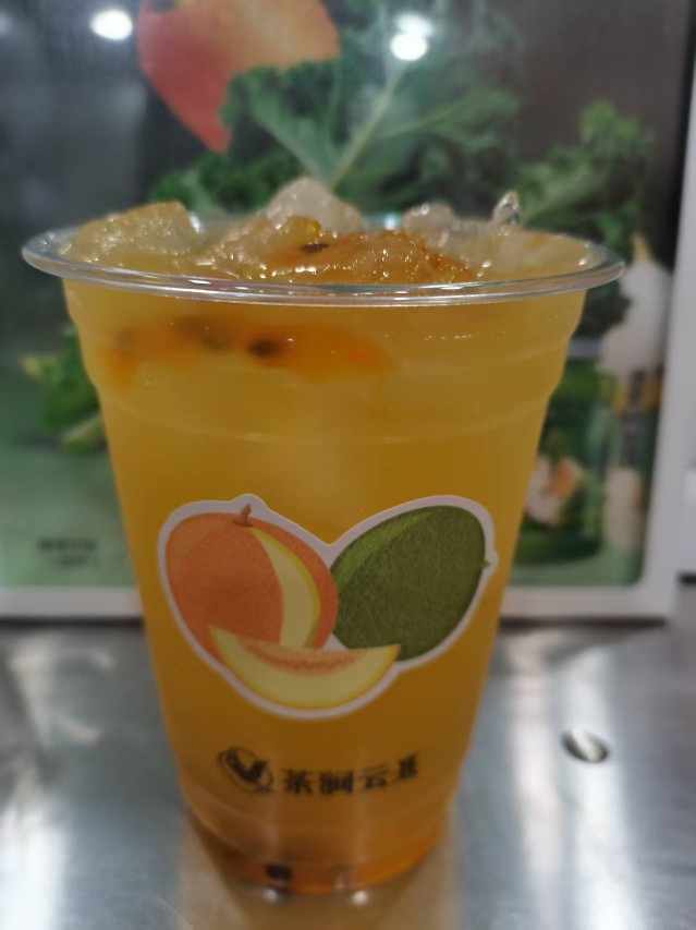 茶涧云百香果冰块水