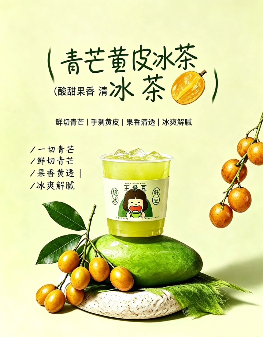 青芒黄皮冰茶