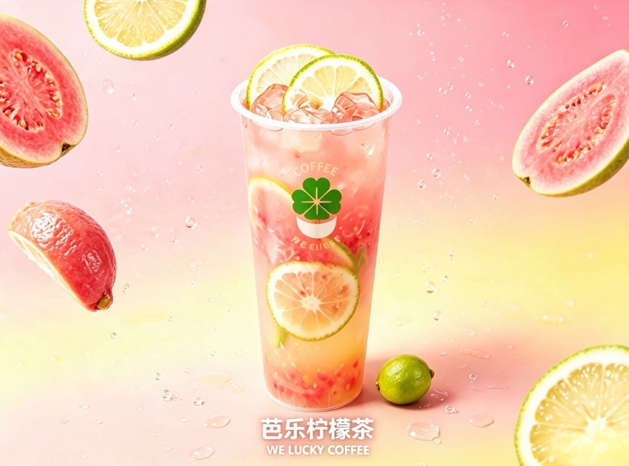 手打粉芭乐柠檬茶