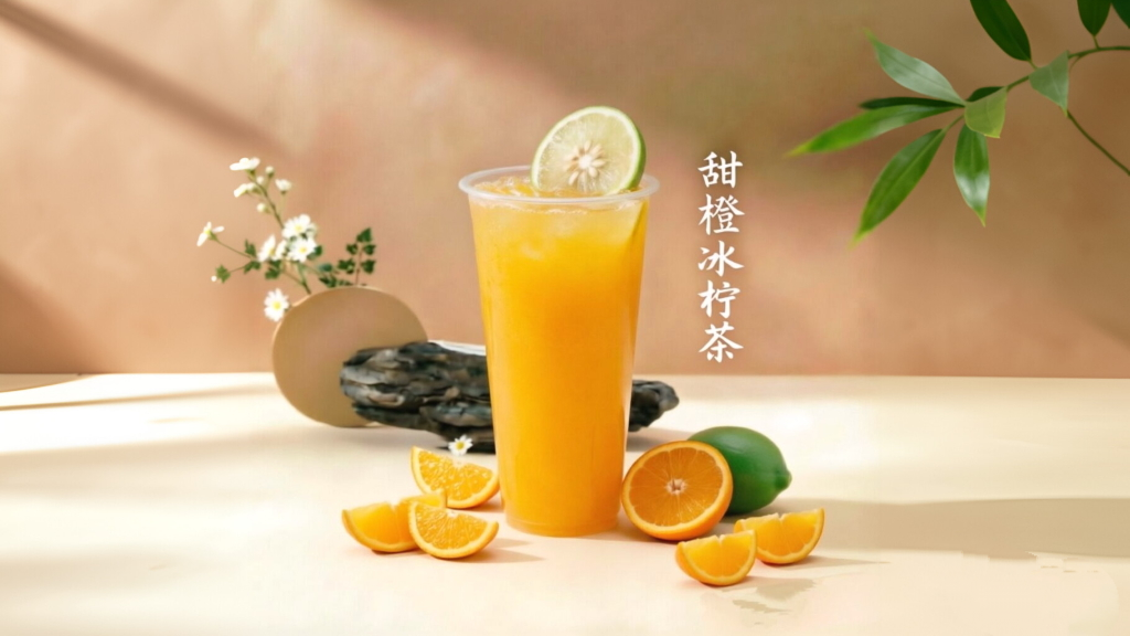 甜橙冰柠茶