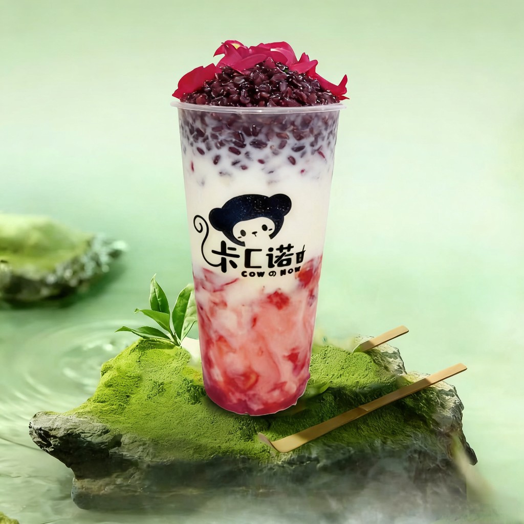 玫瑰酸奶紫米露冰