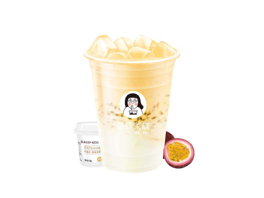 百香果酸奶茶